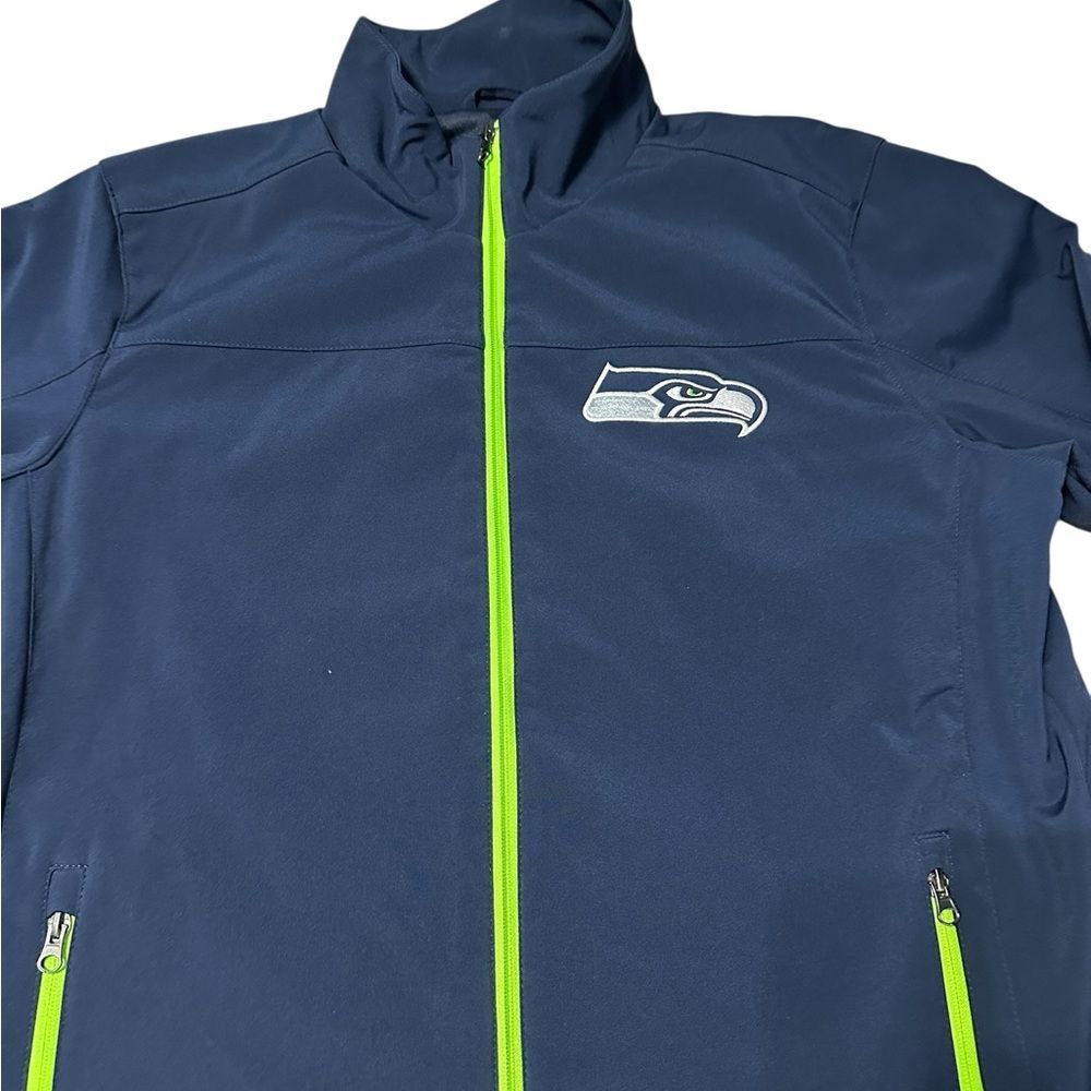 Seattle Seahawks Blue Jacket Men’s Large NFL Full Zip Soft Shell Super Bowl - Picture 10 of 10